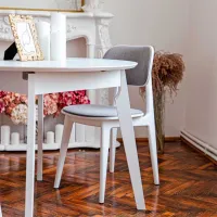 Scaun de bucătărie DecoPrim Lula Stofă/ White White photo 5