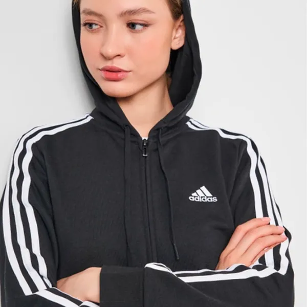 Hanorac pentru femei Adidas 3 Stripes French Terry Fz Black photo 5