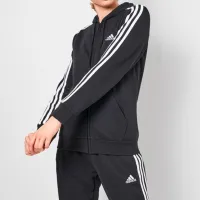 Hanorac pentru femei Adidas 3 Stripes French Terry Fz Black photo 2