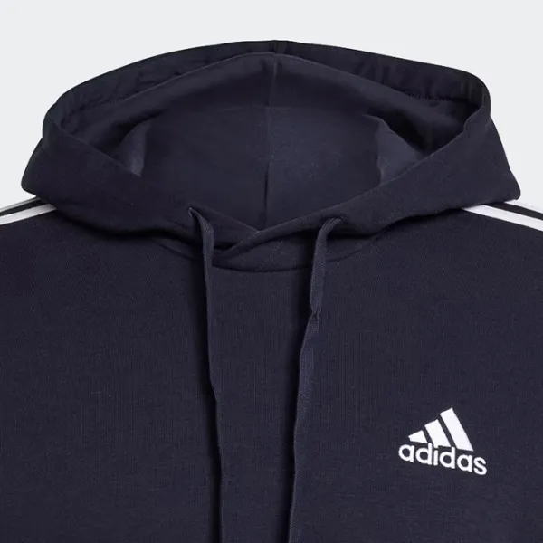 Толстовка для мужчин Adidas 3 Stripes Fleece Прямой/ Тёмно синий photo 2