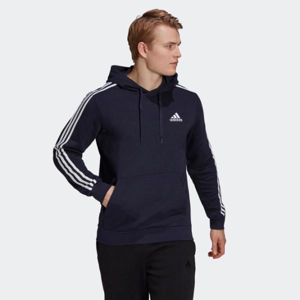 Толстовка для мужчин Adidas 3 Stripes Fleece Прямой/ Тёмно синий photo 3