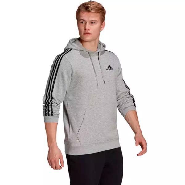 Толстовка для мужчин Adidas 3 Stripes Fleece Прямой/ Серый photo 2