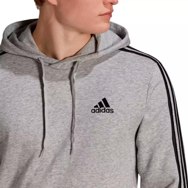 Толстовка для мужчин Adidas 3 Stripes Fleece Прямой/ Серый photo 4