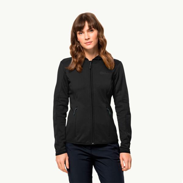 Hanorac pentru femei Jack Wolfskin Baiselberg Hooded Fz W Black photo 2