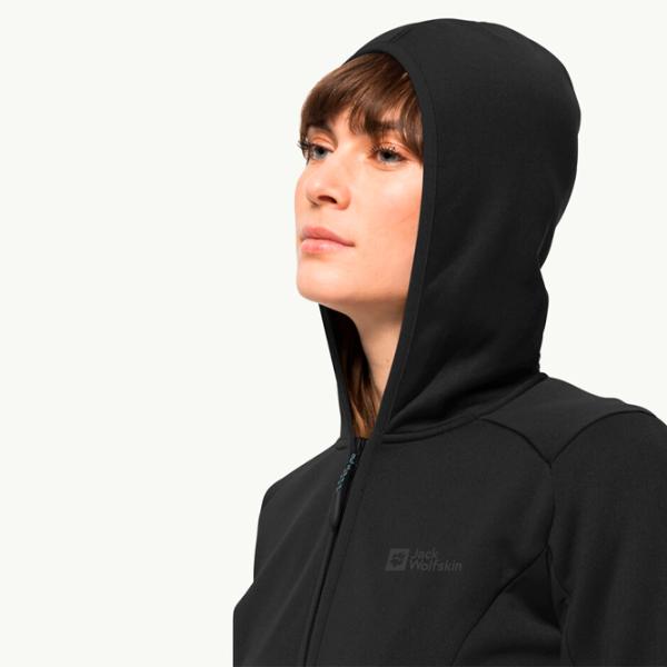 Hanorac pentru femei Jack Wolfskin Baiselberg Hooded Fz W Black photo 4