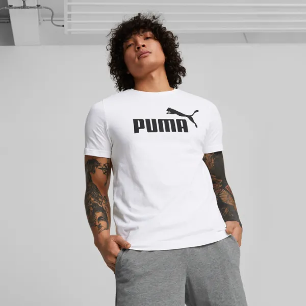 Tricou pentru bărbați Puma Ess Logo Tee 100% bumbac/ White photo 3
