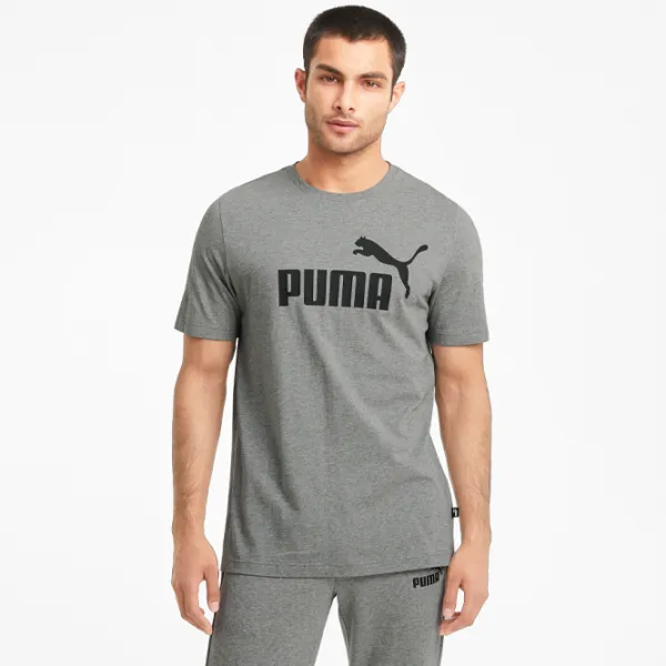 Tricou pentru bărbați Puma Ess Logo Tee 100% bumbac/ Gray photo 3