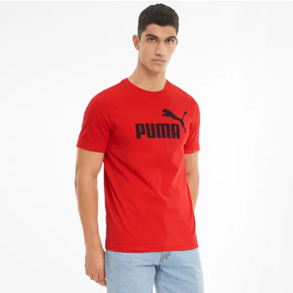 Tricou pentru bărbați Puma Ess Logo Tee 100% bumbac/ Red photo 3