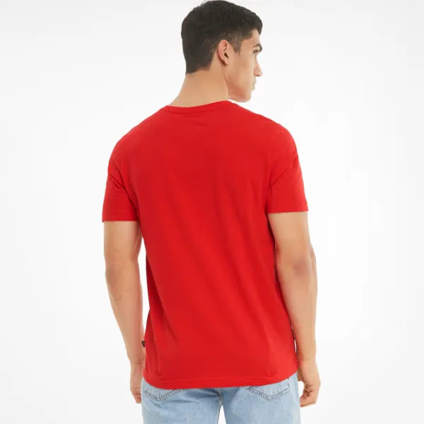 Tricou pentru bărbați Puma Ess Logo Tee 100% bumbac/ Red photo 4