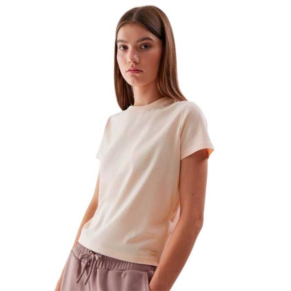 Tricou pentru femei 4F 4FWAW23TTSHF1169 100% bumbac/ Beige photo 2