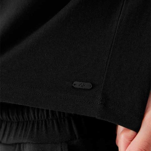 Tricou pentru femei 4F 4FWAW23TTSHF1169 100% bumbac/ Black photo 3
