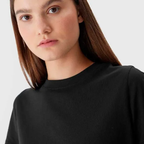 Tricou pentru femei 4F 4FWAW23TTSHF1169 100% bumbac/ Black photo 4