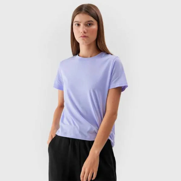 Tricou pentru femei 4F 4FWAW23TTSHF1169 100% bumbac/ Violet photo 3