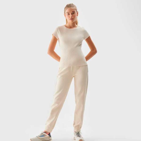 Футболка для женщин 4F 4FRAW23TTSHF1335 4 % Эластан/ Бежевый photo 3