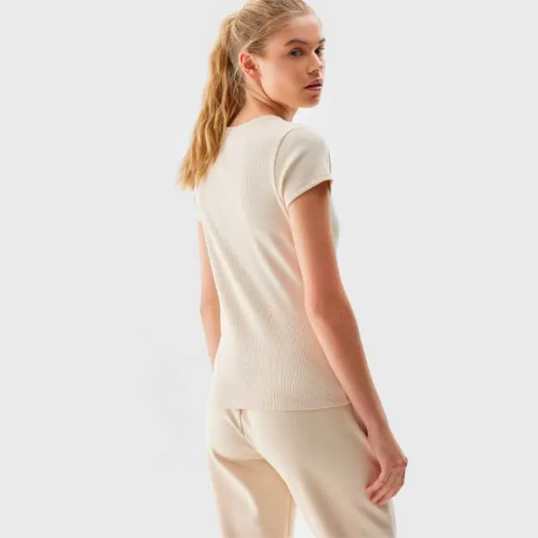 Футболка для женщин 4F 4FRAW23TTSHF1335 4 % Эластан/ Бежевый photo 4