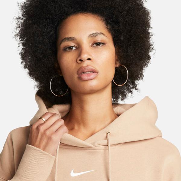 Толстовка для женщин Nike W Nsw Style Flc Po Hoodie Os Бежевый photo 3