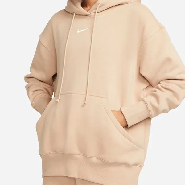 Толстовка для женщин Nike W Nsw Style Flc Po Hoodie Os Бежевый photo 4