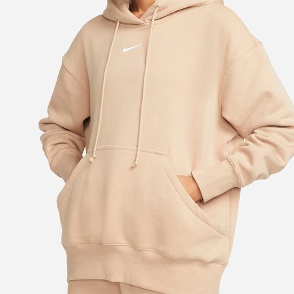 Толстовка для женщин Nike W Nsw Style Flc Po Hoodie Os Бежевый photo 4