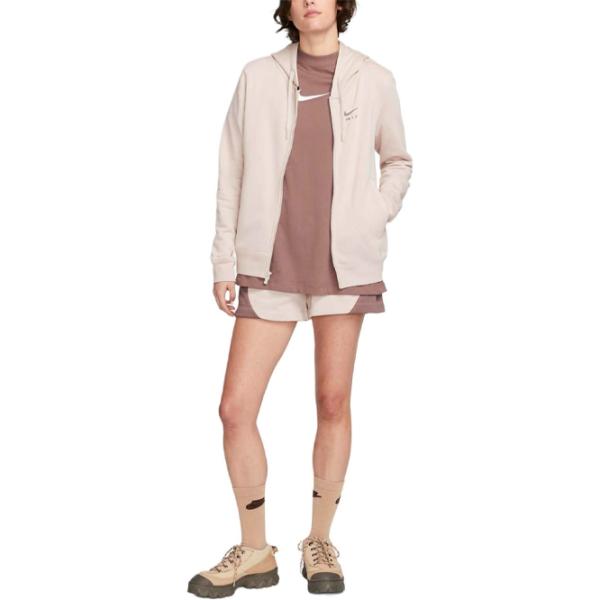 Hanorac pentru femei Nike W Nsw Air Flc Hd Fz Beige photo 4