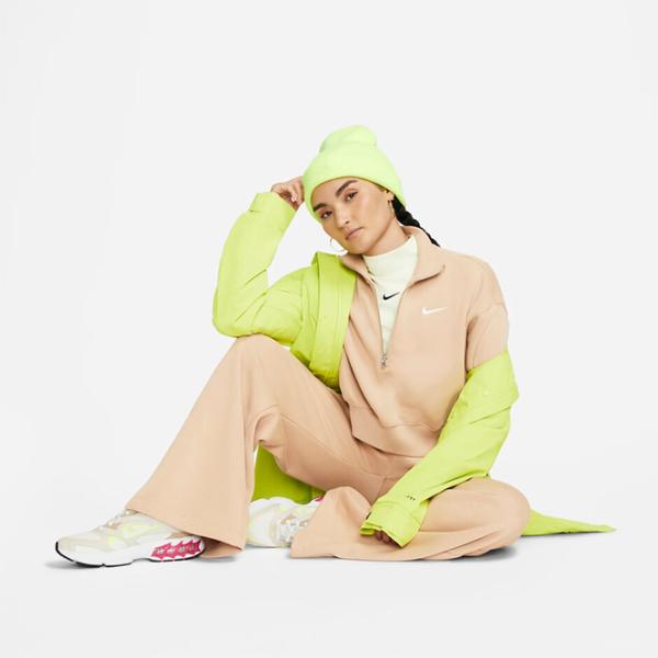 Hanorac pentru femei Nike W Nsw Style Flc Crop Qz Beige photo 7