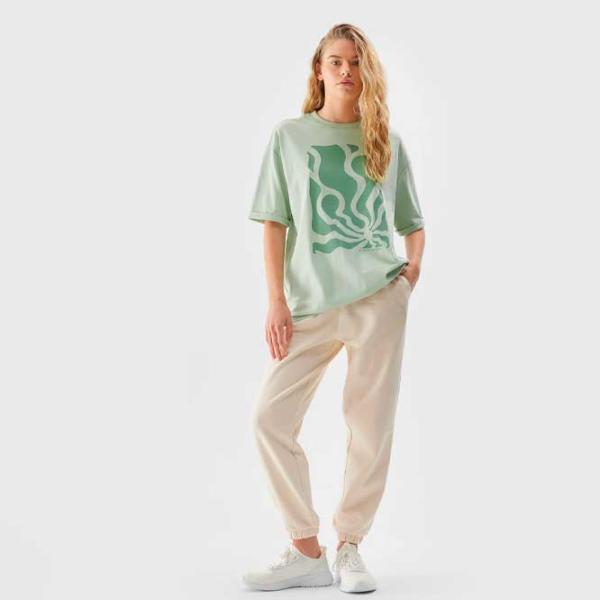 Футболка для женщин 4F 4FAW23TTSHF0881 100% хлопок/ Зелёный photo 3