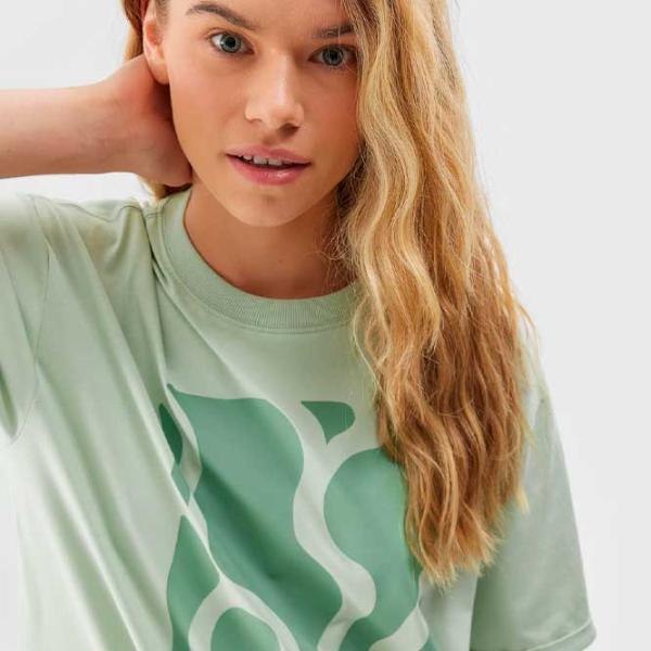 Футболка для женщин 4F 4FAW23TTSHF0881 100% хлопок/ Зелёный photo 2