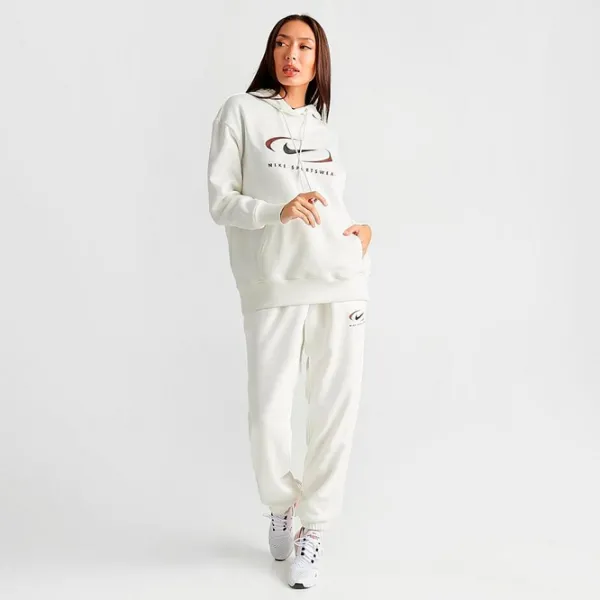 Hanorac pentru femei Nike W Nsw Flc Os Po Hdy Swsh White photo 3 Hanorac pentru femei Nike W Nsw Flc Os Po Hdy Swsh White photo 3
