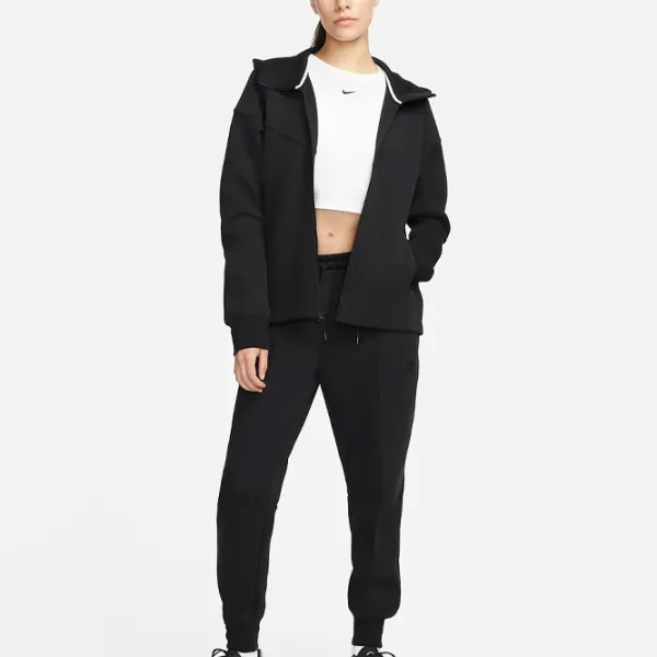 Толстовка для женщин Nike W Nsw Tch Flc Wr Fz Hdy Черный photo 3