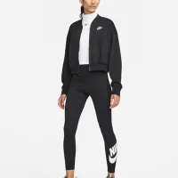 Hanorac pentru femei Nike W Nsw Club Flc Os Crp Fz Swtsh Black photo 3