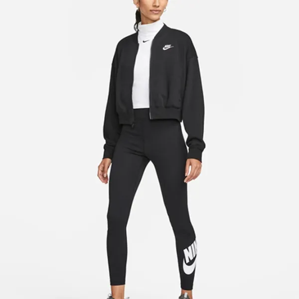 Hanorac pentru femei Nike W Nsw Club Flc Os Crp Fz Swtsh Black photo 3