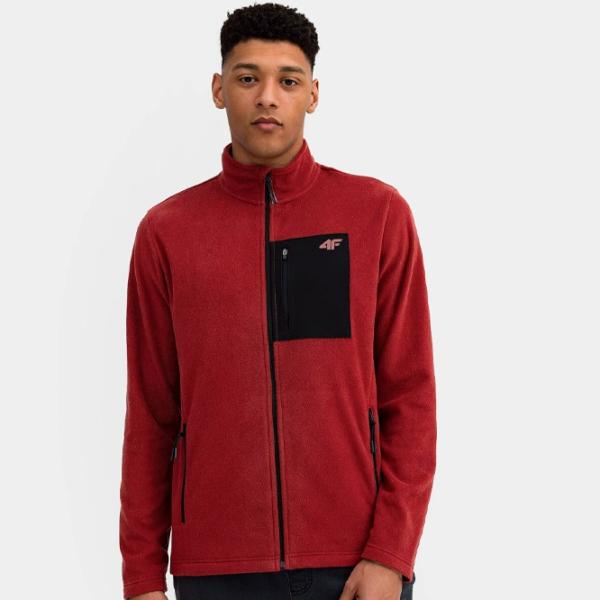 Hanorac pentru bărbați 4F 4FSS23TFLEM074 Drept/ Red photo 3