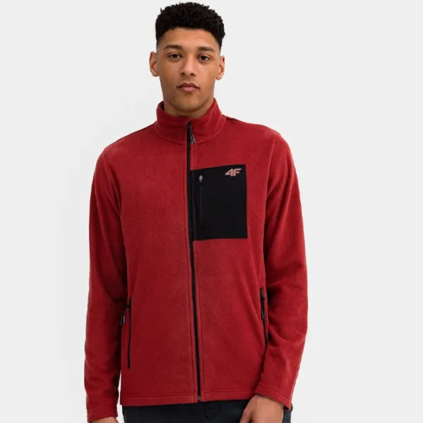 Hanorac pentru bărbați 4F 4FSS23TFLEM074 Drept/ Red photo 3