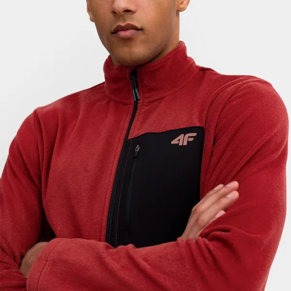 Hanorac pentru bărbați 4F 4FSS23TFLEM074 Drept/ Red photo 4