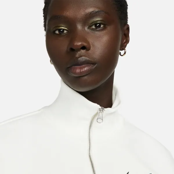 Hanorac pentru femei Nike W Nsw Style Flc Crop Qz Beige photo 6