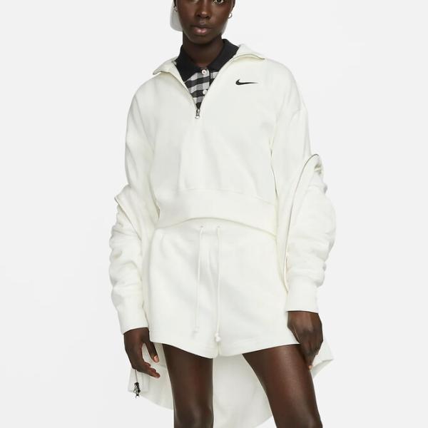 Hanorac pentru femei Nike W Nsw Style Flc Crop Qz Beige photo 10