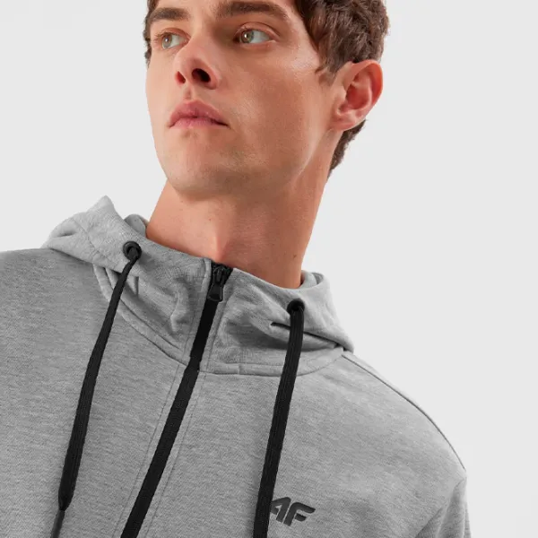 Hanorac pentru bărbați 4F 4FAW23TSWSM695 Drept/ Grey photo 3