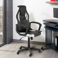Scaun Gaming Akord F4G FG-19 Black White photo 5