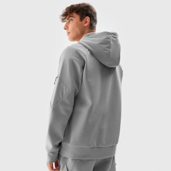 Hanorac pentru bărbați 4F 4FAW23TSWSM682 Drept/ Grey photo 3