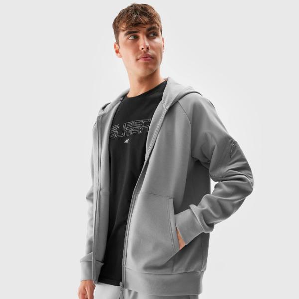 Толстовка для мужчин 4F 4FAW23TSWSM682 Прямой/ Grey photo 2