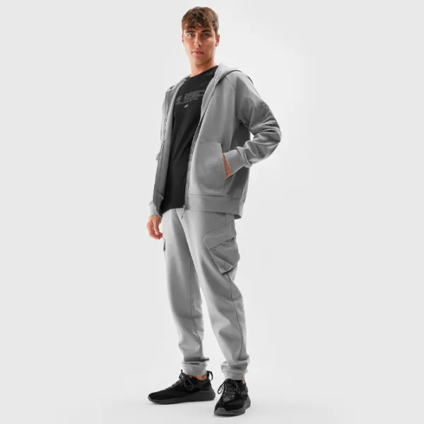 Hanorac pentru bărbați 4F 4FAW23TSWSM682 Drept/ Grey photo 4