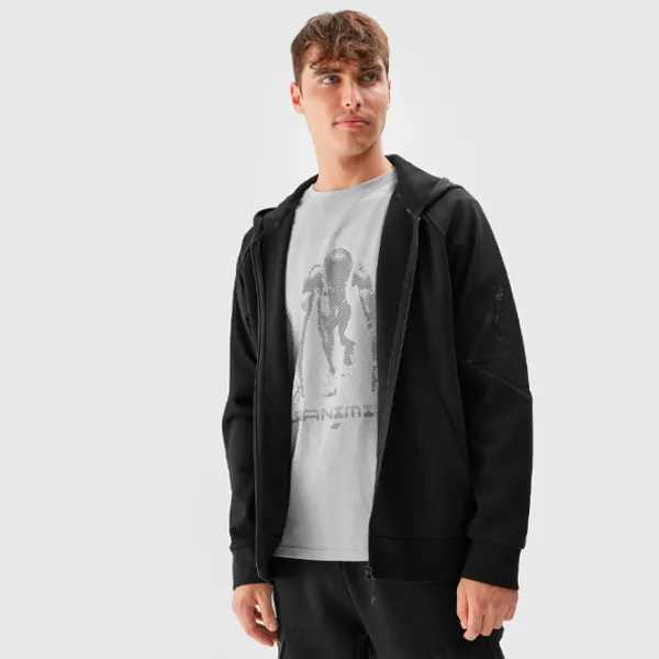 Hanorac pentru bărbați 4F 4FAW23TSWSM682 Drept/ Black photo 2