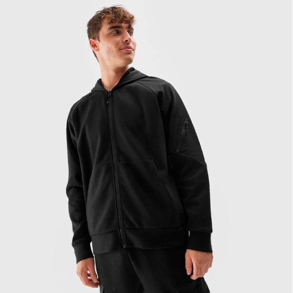 Hanorac pentru bărbați 4F 4FAW23TSWSM682 Drept/ Black photo 5