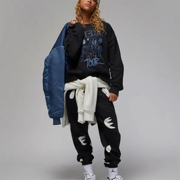 Толстовка для женщин Nike Jordan Brkln Flc Crew As Черный photo 4 Толстовка для женщин Nike Jordan Brkln Flc Crew As Черный photo 4