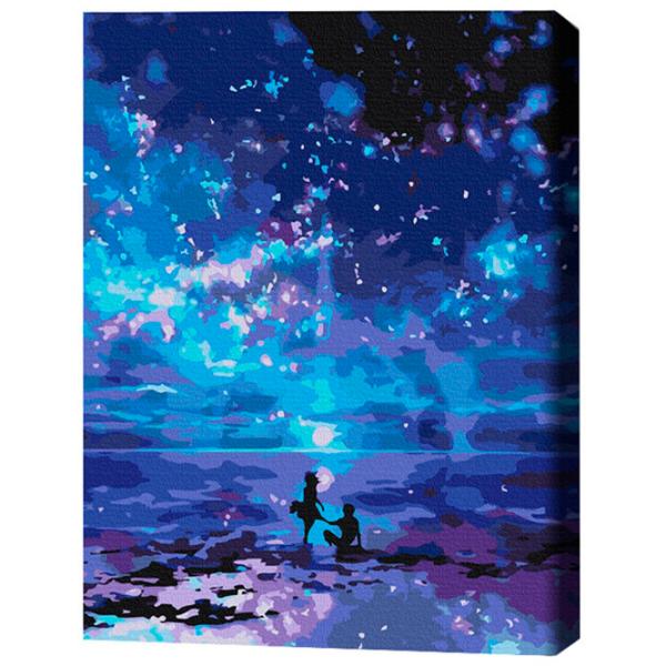 Pictură pe numere BrushMe Malul mării în culorile nopții 50 x 40 cm/ Verticală photo 3