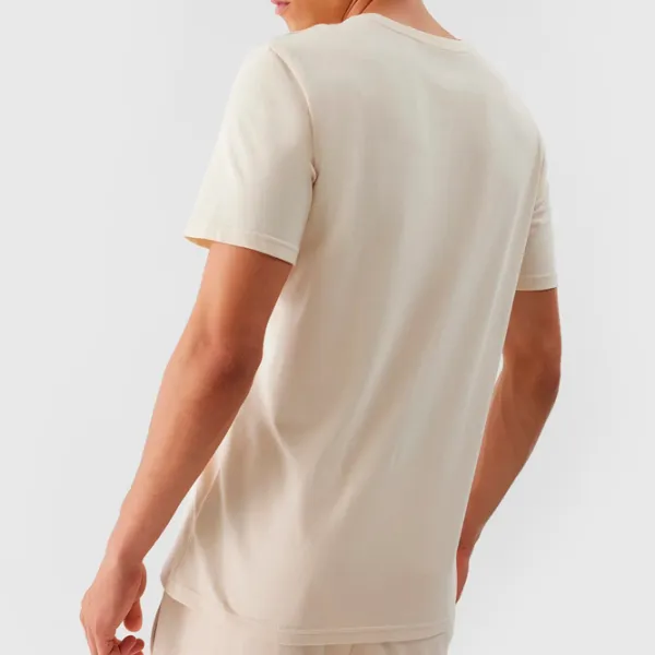Tricou pentru bărbați 4F 4FRAW23TTSHM1521-83S 100% bumbac/ Beige photo 3