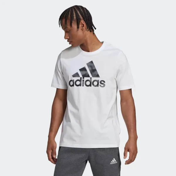Tricou pentru bărbați Adidas Camo Essentials 100% bumbac/ White photo 2
