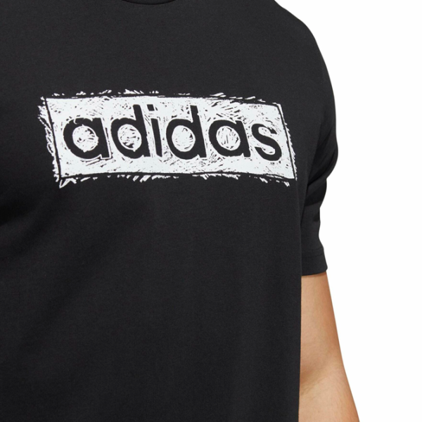 Tricou pentru bărbați Adidas Sketch Linear 100% bumbac/ Black photo 4