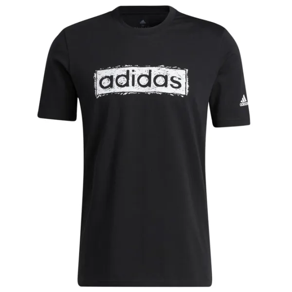 Tricou pentru bărbați Adidas Sketch Linear 100% bumbac/ Black photo 5