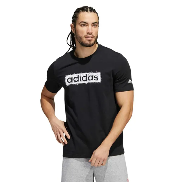 Футболка для мужчин Adidas Sketch Linear 100% хлопок/ Черный photo 2