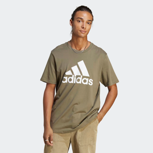 Tricou pentru bărbați Adidas Essentials Big Logo 100% bumbac/ Green-White photo 2 Tricou pentru bărbați Adidas Essentials Big Logo 100% bumbac/ Green-White photo 2